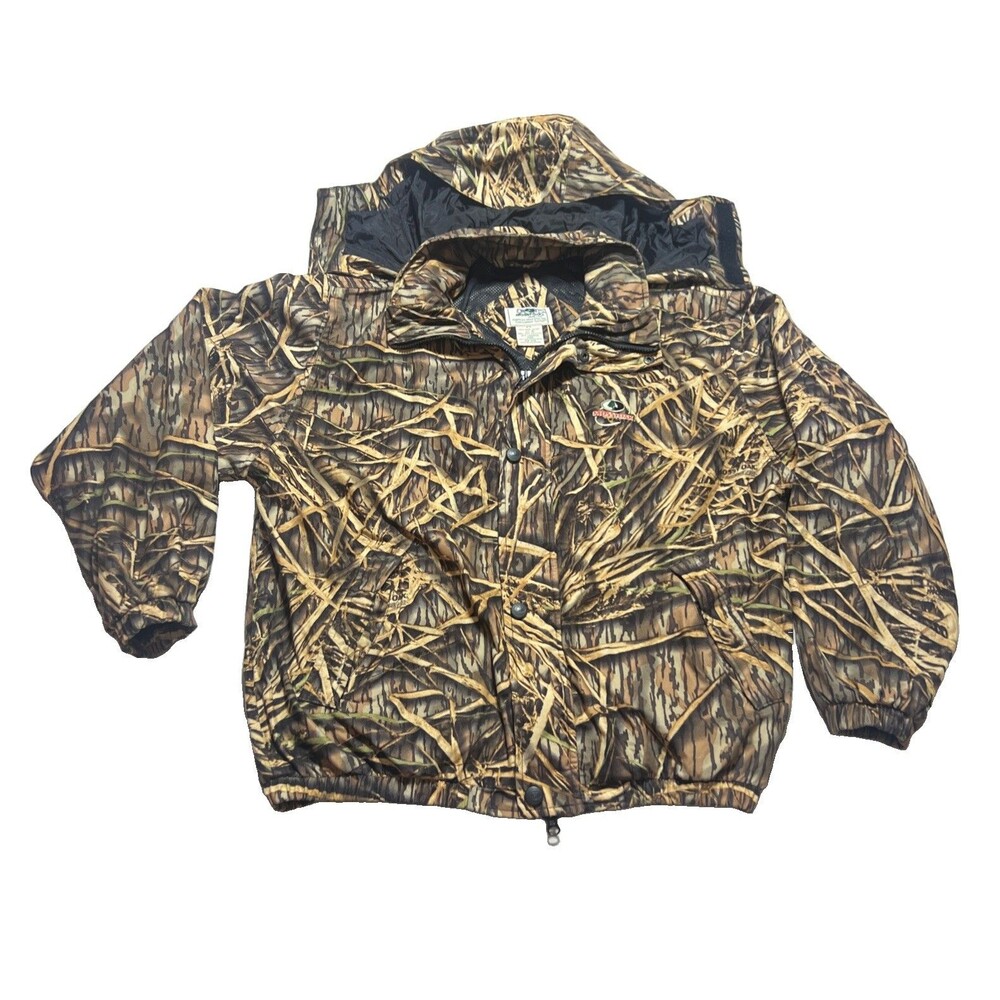 Mossy Oak Brand Camo Jacket Mens XL Shadow Grass Removable Hood Lined